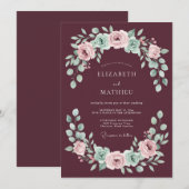 Invitation Mariage à l'arche de floraison de Bourgogne (Devant / Derrière)