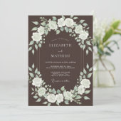 Invitation Mariage à l'arche de rose brune (Debout devant)