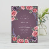 Invitation Mariage à l'Arche de Rose Pourpre (Debout devant)