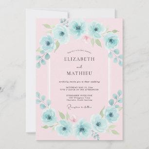 Invitation Mariage à l'arche florale aquatique