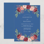 Invitation Mariage à l'arche florale de Bourgogne (Devant / Derrière)