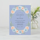 Invitation Mariage à l'arche florale de pervenche (Debout devant)