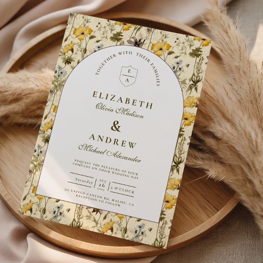 Invitation Mariage à l'arche florale intemporelle