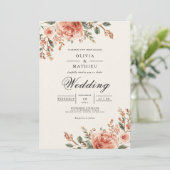 Invitation Mariage à l'arche florale rustique (Debout devant)