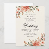 Invitation Mariage à l'arche florale rustique (Devant / Derrière)