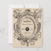 Invitation Mariage à l'arche gothique vintage (Devant)