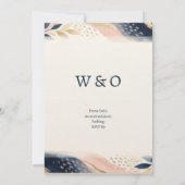 Invitation Mariage à l'arche Navy Blush (Dos)