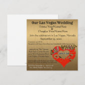 Invitation Mariage à Las Vegas Or (Devant / Derrière)