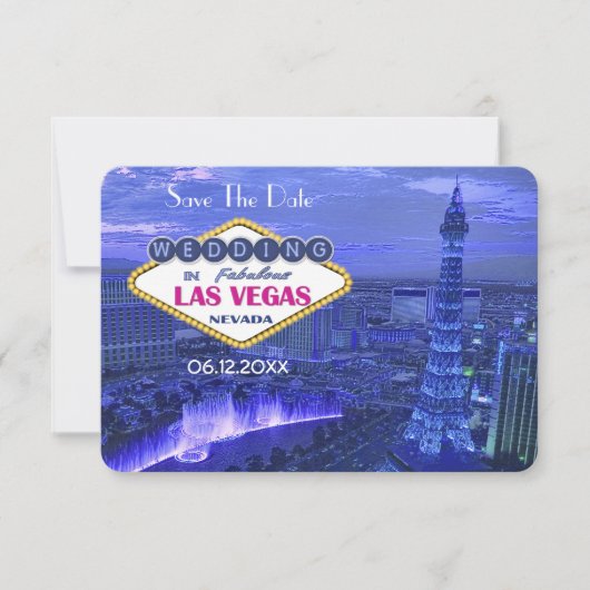 Invitation Mariage à Las Vegas - Sauvegarder la Date (Devant)