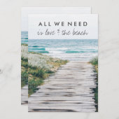 Invitation Mariage à l'aube sur la plage et réception de mari (Devant / Derrière)