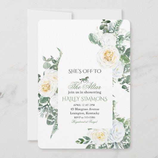 Invitation Mariage à l'autel Course Hippique Shower de Mariée (Devant)
