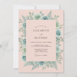 Invitation Mariage à l'eau de pêche poussiéreuse