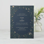 Invitation Mariage à l'Écossaise Or et Marine (Debout devant)