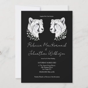 Invitation Mariage à l'Écriture Classique Guépard Noir Tout e