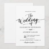 Invitation Mariage à l'écriture Moderne Classique (Devant / Derrière)