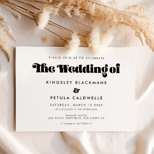 Invitation Mariage à l'écriture rétro vintage