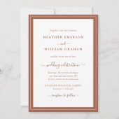 Invitation Mariage à l'écriture Terracotta (Devant)