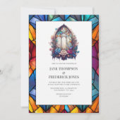 Invitation Mariage à l'église avec vitrail (Devant)
