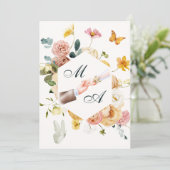 Invitation Mariage à l'élégance florale aquarelle (Debout devant)