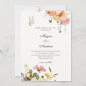 Invitation Mariage à l'élégance florale aquarelle (Dos)