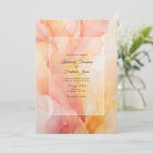 Invitation Mariage à l'encre jaune et rose (Debout devant)