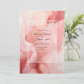Invitation Mariage à l'encre rose et or (Debout devant)