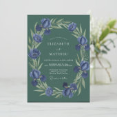Invitation Mariage à l'eucalyptus en forêt d'Iris Indigo (Debout devant)