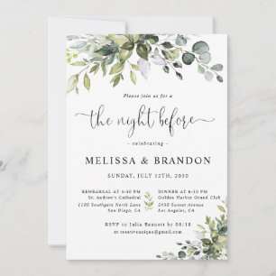 Invitation Mariage à l'eucalyptus la veille 