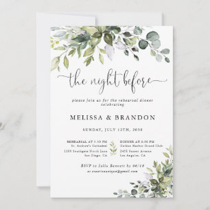 Invitation Mariage à l'eucalyptus la veille 