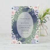 Invitation Mariage à l'Hydrangea Améthyste et Eucalyptus de M (Debout devant)