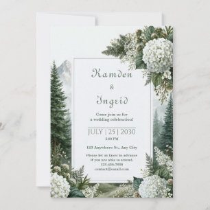 Invitation Mariage à l'Hydrangea de Pin Brumeux
