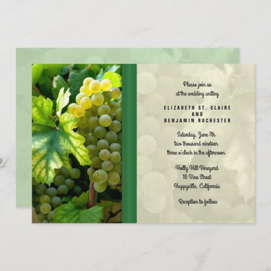 Invitation Mariage à l'invitation de vignoble (Devant / Derrière)