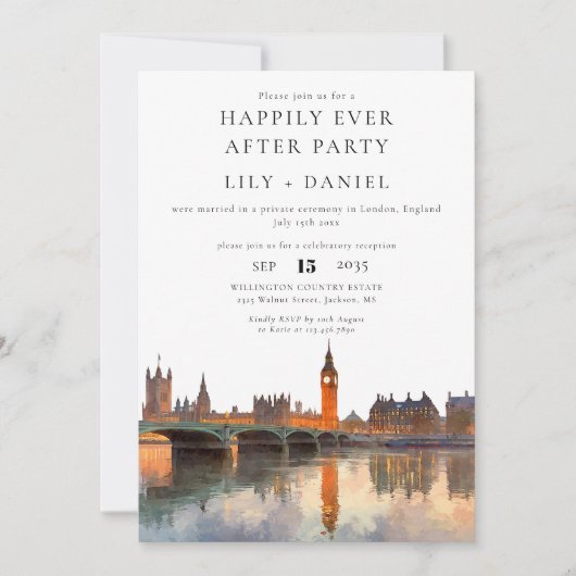 Invitation Mariage à Londres pour toujours heureux (Devant)