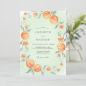 Invitation Mariage à l'Orange Citron Menthe Eucalyptus (Debout devant)