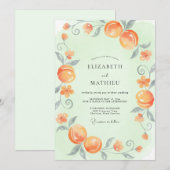 Invitation Mariage à l'Orange Citron Menthe Eucalyptus (Devant / Derrière)