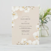 Invitation Mariage à l'Orchidée Crème Champagne (Debout devant)