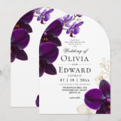 Invitation Mariage à l'orchidée Lilac pourpre  (Devant / Derrière)