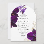 Invitation Mariage à l'orchidée Lilac pourpre  (Devant)
