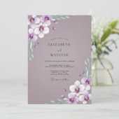 Invitation Mariage à l'orchidée lilas atténué (Debout devant)