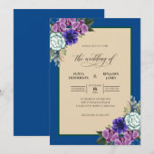 Invitation Mariage à l'Orchidée Royale Violette (Devant / Derrière)
