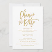 Invitation Mariage à main chic | Modifier La Date Gold (Devant)