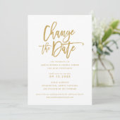 Invitation Mariage à main chic | Modifier La Date Gold (Debout devant)
