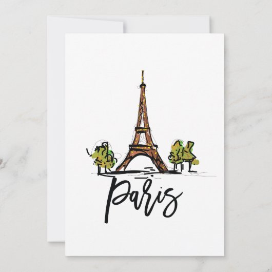 Invitation Mariage à main Destination Paris Tour Eiffel (Dos)