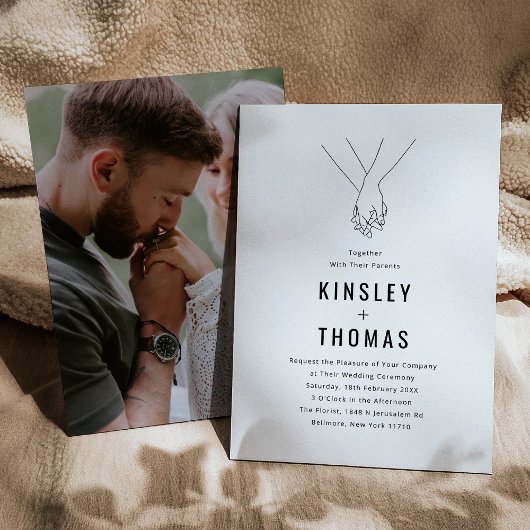 Invitation Mariage à main détendue minimaliste