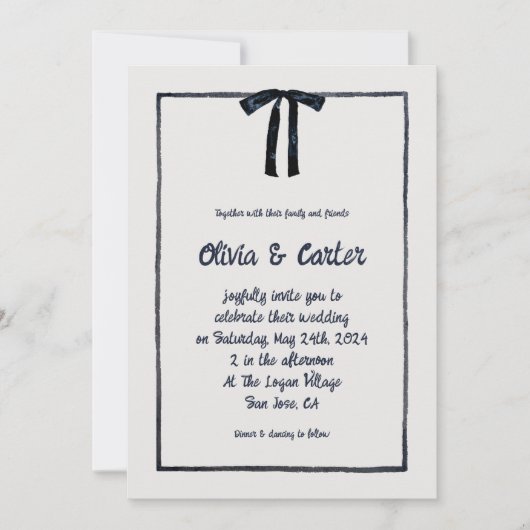 Invitation Mariage à main fantaisiste (Devant)