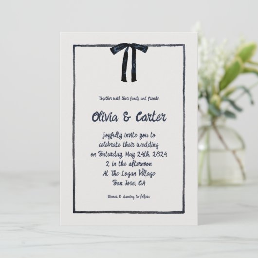 Invitation Mariage à main fantaisiste (Debout devant)