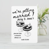 Invitation mariage à main noire Whimsical (Debout devant)