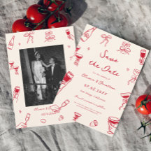 Mariage à main rouge Enregistrer la photo de date