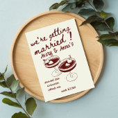 Invitation Mariage à main rouge Whimsical