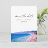Invitation Mariage à Malibu Enregistrer la date de la plage d (Debout devant)